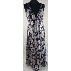 Cabernet Purple Floral Maxi Slip Nightgown